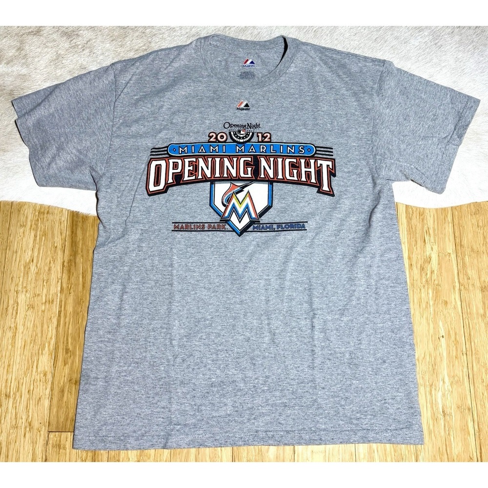 Miami Marlins Opening Night Marlins Park April 2012 Roster T-Shirt Large‎